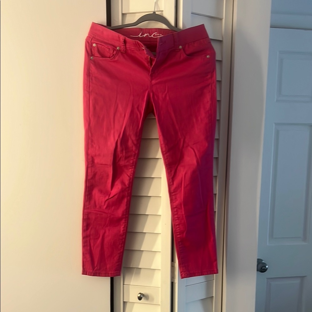INC International Concepts Pink Skinny Jeans Vibrant Style